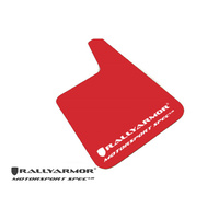 Rally Armor for Universal Red MSpec Mud flap White logo 