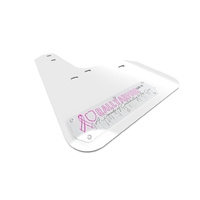 Rally Armor for Mitsubishi Mirage White Mud Flap Silver Emblem 2013-18 