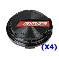 RAYS No.15 GL CAP BK/RD (a set of 4 caps)