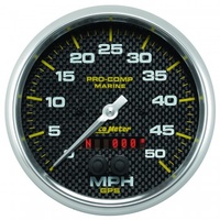 AUTOMETER GAUGE 5" GPS SPEEDOMETER,0-50 MPH,MARINE CARBON FIBER # 200644-40