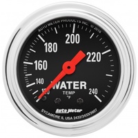 AUTOMETER GAUGE 2-1/16" WATER TEMPERATURE,120-240F,6 FT.,MECHANICAL,TRADITIONAL CHROME # 2432