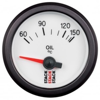 AUTOMETER GAUGE OIL TEMP,ELECTRIC,52MM,WHT,60-150C,AIR-CORE,M10 MALE # ST3259