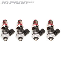 ID2600-XDS Injectors Set of 4, 48mm Length, 11mm Red Adaptor Top, Honda Lower Adaptor - Honda S2000 AP1 99-05
