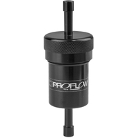 Proflow Fuel Filter Aluminium 1/4in. Hose barb 100 Micron Stainless Steel Black