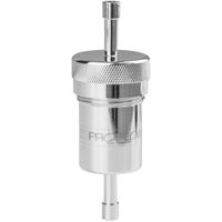 Proflow Fuel Filter Aluminium 1/4in. Hose barb 100 Micron Stainless Steel Polished Silver