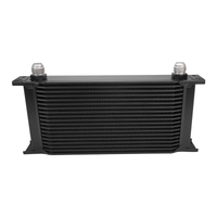 Proflow Oil Cooler Ultra Pro Aluminium Black 19-Row Mini Version 340mm x 140mm x 50mm Male AN10 lnlet/Outlet