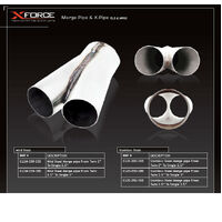 XForce Merge Pipe from Twin 2in to Single 2.5in - Mild Steel CL2M-200-250