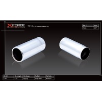 XForce Universal Tips - 2.25in Inlet/2.75in Round Rolled-In Tip Stainless Steel