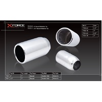XForce Universal Tips - 3in Inlet 4in Straight-Cut Round Rolled-In Tip