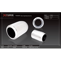 XForce 80mm Angled-Edge Euro Style Round Tip (3in Inlet) Stainless Steel