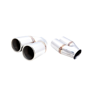 XForce Universal Tips - 2.5in Inlet/Twin 3in Straight-Cut Round Resonated Tip