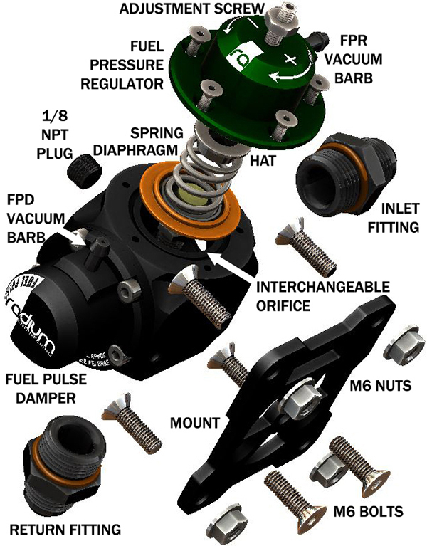 Radium FPRD, Fuel Pressure RegulatorDamper