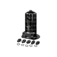 Raceworks 2.5L Surge Tank Dual Outlet Black  ALY-005BK
