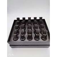 GR5 TITANIUM RACING WHEEL NUTS M12 X 1.5(BLACK)