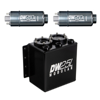 Deatschwerks 2.5L Surge Tank w/ 2 x 250iL In-Line Fuel Pumps