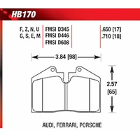 Hawk Performance DTC-60 Front/Rear Brake Pads for Alcon CAR36/Ferrari 348, 355, 456, 512/Porsche 911/928/944/968 (4-Piston) HB170G.650