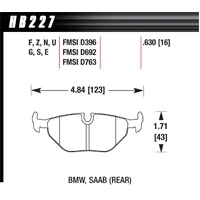 Hawk Performance HPS 5.0 Pads for BMW 3 Series E36/E46 95-06 (Rear) HB227B.630
