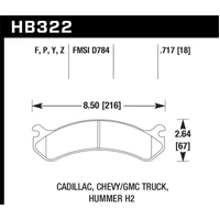 Hawk Performance Super Duty Front Brake Pads for Hummer H2 HB322P.717