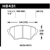 Hawk Performance DTC-60 Front Brake Pads for Mazda MX-5 NB 00-04 HB431G.606