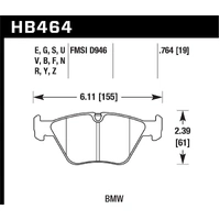 Hawk Performance HPS 5.0 Pads for BMW & MG 1999-2014 (Front) HB464B.764