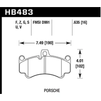 Hawk Performance HPS 5.0 Pads for Porsche 911 997/Cayman 987 OE Ceramic Option (Front) HB483B.635