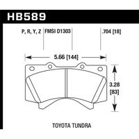 Hawk Performance Super Duty Front Brake Pads for Toyota Landcruiser 200 Series & Tundra 2007-2021 (Front) HB589P.704