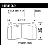 Hawk Performance HPS 5.0 Pads Front for VW Toureg Front/Cupra Front/Corvette ZR1 Rear HB632B.586