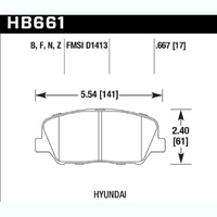 Hawk Performance HPS 5.0 Front Brake Pads for Hyundai i30 N 18+/Kona N 21+ HB661B.667