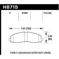 Hawk Performance Super Duty Rear Brake Pads for Ford F-250/F-350/F-450 HB715P.713