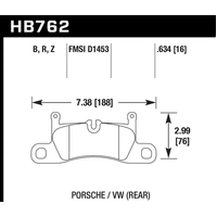 Hawk Performance Ceramic Rear Brake Pads for Porsche Cayenne/VW Touareg HB762Z.634