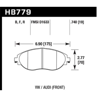 Hawk Performance Ceramic Front Brake Pads for VW Golf GTI Mk7/R Mk7/Passat B8/Audi S3 8V HB779Z.740