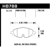 Hawk Performance Ceramic Front Brake Pads for VW Golf Mk7/GTI Mk7/Passat B8/Audi A3 8V/S3 8V/TT 8S HB788Z.745