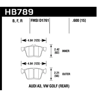Hawk Performance Ceramic Rear Brake Pads for VW Golf Mk7/Passat B8/Audi A3 8V/S3 8V/RS3 8V/TT 8S HB789Z.600