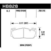 Hawk Performance HPS 5.0 Front Brake Pads for BMW M2 F87/M3 F80/M4 F82/M5 F10/M6 F06 (6-Piston Ceramic Disc) HB828B.760