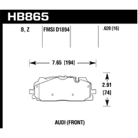 Hawk Performance Ceramic Front Brake Pads for Various Audi Inc RS3 RS4 RS5/Cupra Formentor (Front) HB865Z.620
