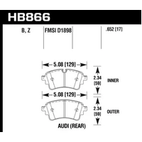 Hawk Performance HPS 5.0 Rear Brake Pads for Audi S6/S7/SQ7/SQ8/RS5 17+ HB866B.652