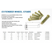 EXTENDED WHEELSTUD SUBARU, IMPREZA, STI GC/GF/GM 92-00, WRX GC/GF/GM 92-00, STI GD/GG 01-06, WRX GD/GG 2