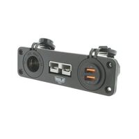 Hulk 4x4 Triple Flush Mount Housing w/50A Plug, Accessory Power Socket & Dual USB Ports