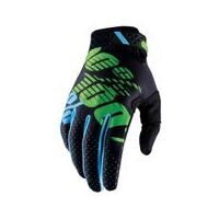 100% Ridefit Black/Lime Gloves