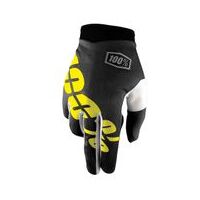 100% iTrack Black/Neon Yellow Gloves
