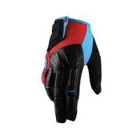 100% Simi MTB Red/Cyan Gloves