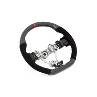 PSR D Shape Steering Wheel Suede/Carbon w/Red Stitching for Subaru WRX/STI 15-21