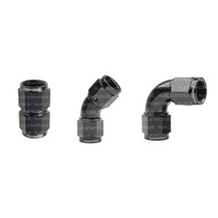 Raceworks Female To Female Swivel Straight 45 Degree RWF-132-08BK