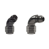 Raceworks Female To Male Swivel Elbow 90 Deg 45 Degree RWF-142-10BK