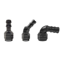 Raceworks Push Lok Hose Fitting Straight 180 Degree RWF-406-06BK