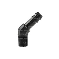Raceworks Male NPT 1/8'' To 1/4'' () Barb 45 Deg 1/8" NPT to 3/16" Barb RWF-422-02-03BK