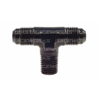 Raceworks Tee - 1/2'' NPT On Branch  RWF-825-10BK