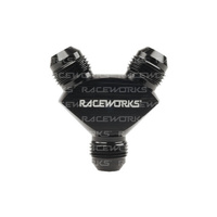 Raceworks Y Block Male Flare AN Thread 1 X To 2 X AN-8 RWF-930-12-08BK