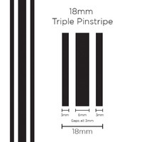 Pinstripe Triple Black 18mm x 10mt