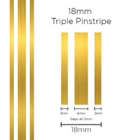 Pinstripe Triple Gold 18mm x 10mt